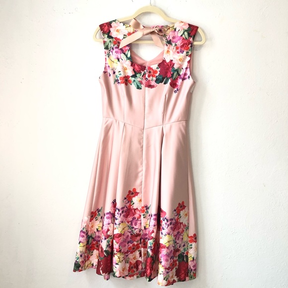 Yumi Kim Pink fit and flare bell sundress sz UK 10 - Picture 11 of 16